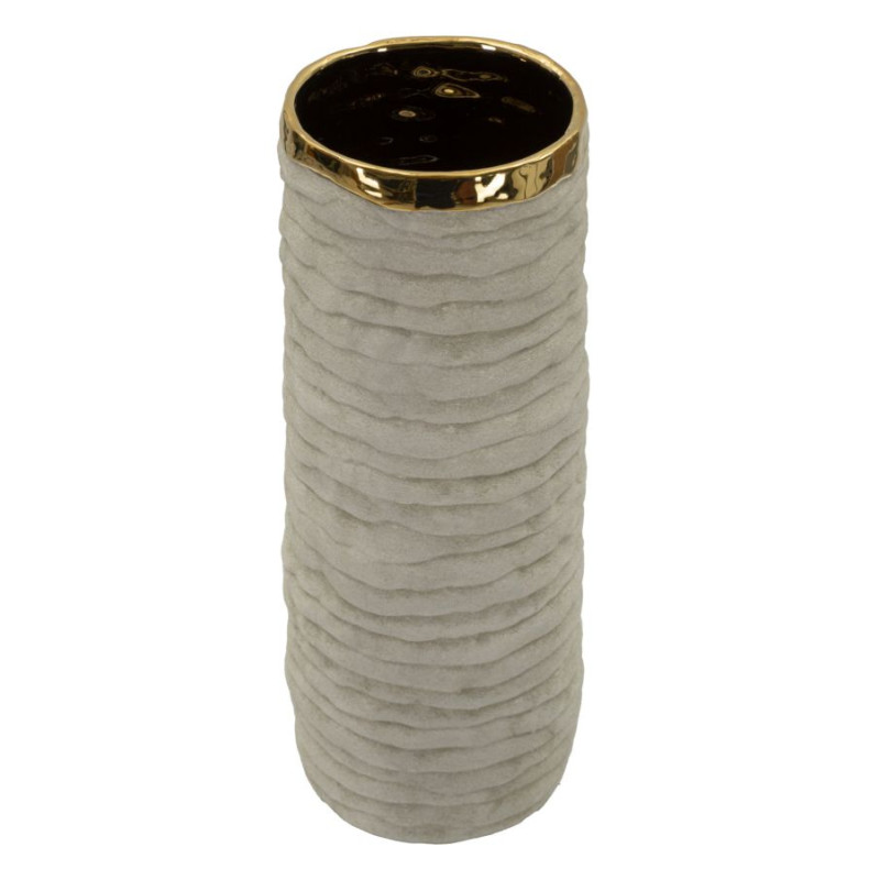 Vase ouvert Lima – vase design moderne – Ø 15,5 x 40 cm (ouverture Ø 12 cm)