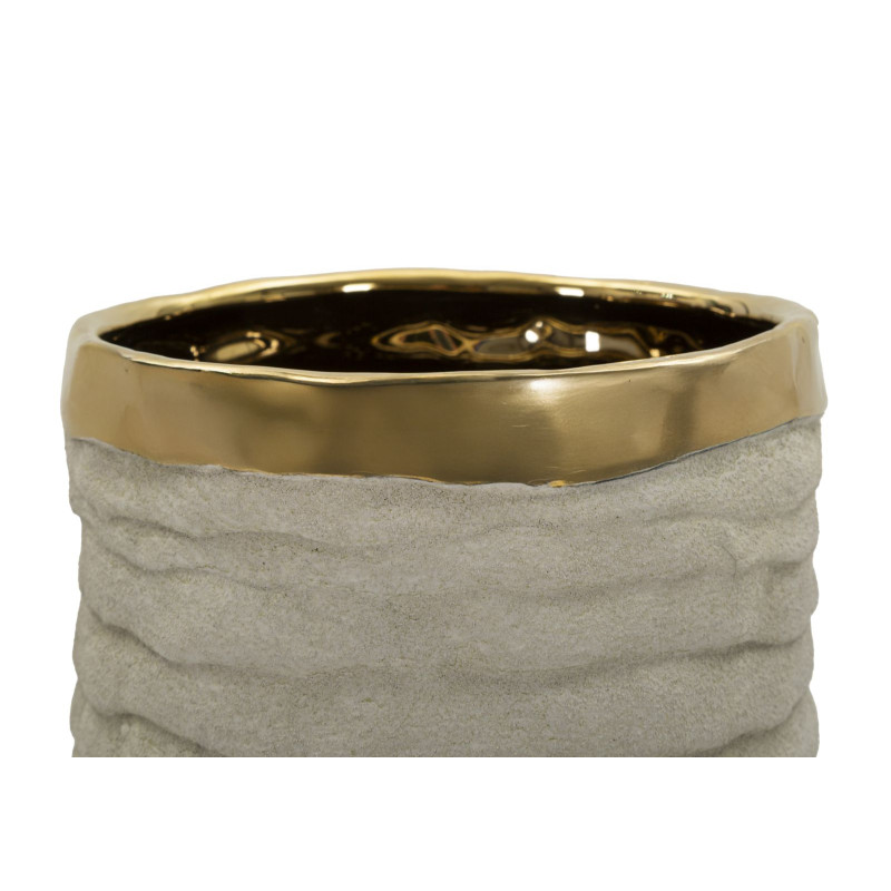 Vase ouvert Lima – vase design moderne – Ø 15,5 x 40 cm (ouverture Ø 12 cm)