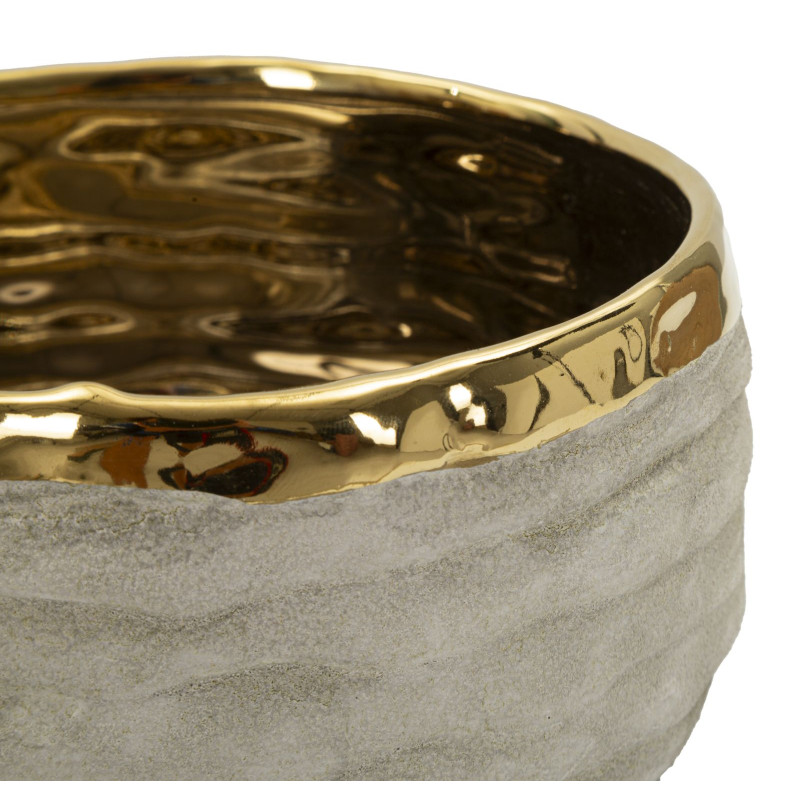 Ensemble de 2 cache-pots Lima – vases bas design – Ø 22,5 x 10,5 cm et Ø 18 x 8,5 cm