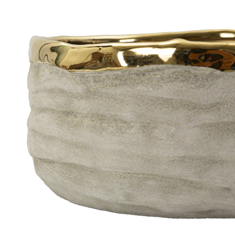 Ensemble de 2 cache-pots Lima – vases bas design – Ø 22,5 x 10,5 cm et Ø 18 x 8,5 cm