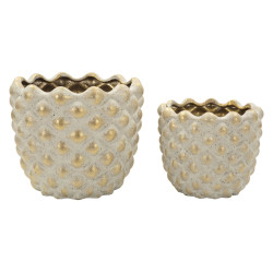 Ensemble de 2 vases Pepipas – vases design modernes – Ø 23 x 18 cm et Ø 18,5 x 15,5 cm (ouvertures Ø 19 et Ø 14 cm)