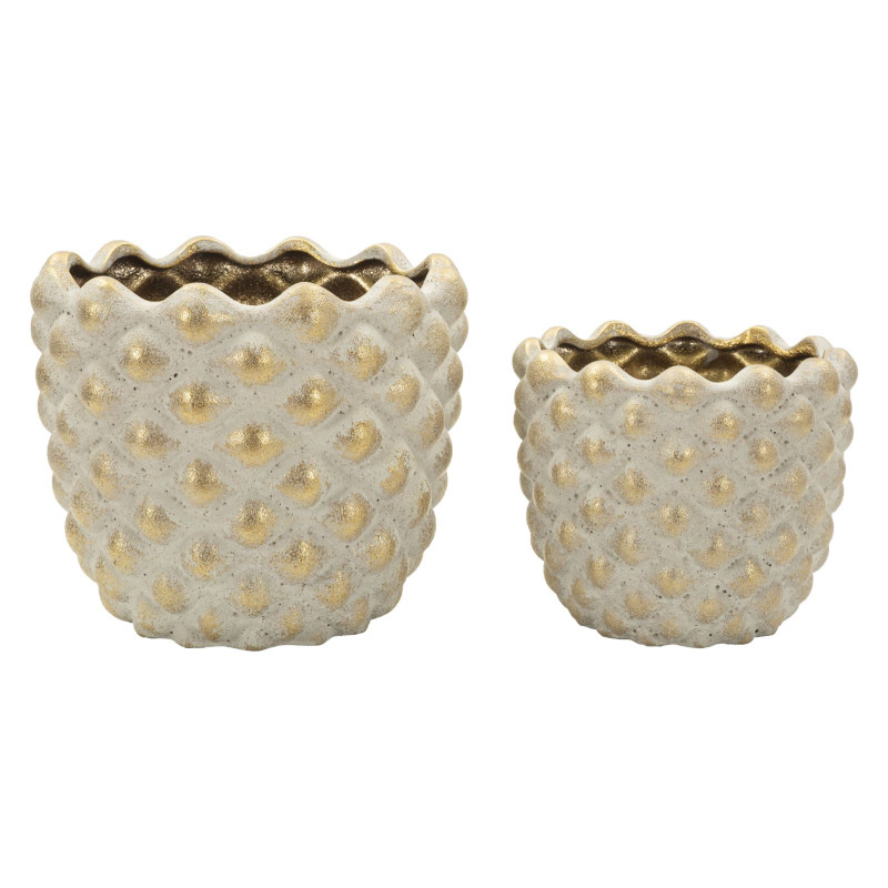 Ensemble de 2 vases Pepipas – vases design modernes – Ø 23 x 18 cm et Ø 18,5 x 15,5 cm (ouvertures Ø 19 et Ø 14 cm)