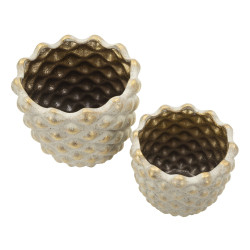 Ensemble de 2 vases Pepipas – vases design modernes – Ø 23 x 18 cm et Ø 18,5 x 15,5 cm (ouvertures Ø 19 et Ø 14 cm)