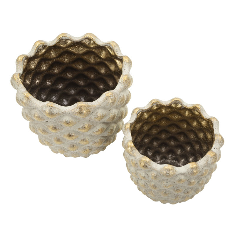 Ensemble de 2 vases Pepipas – vases design modernes – Ø 23 x 18 cm et Ø 18,5 x 15,5 cm (ouvertures Ø 19 et Ø 14 cm)