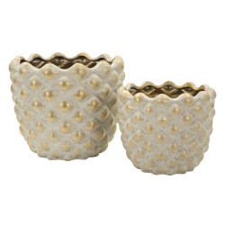 Ensemble de 2 vases Pepipas – vases design modernes – Ø 23 x 18 cm et Ø 18,5 x 15,5 cm (ouvertures Ø 19 et Ø 14 cm)