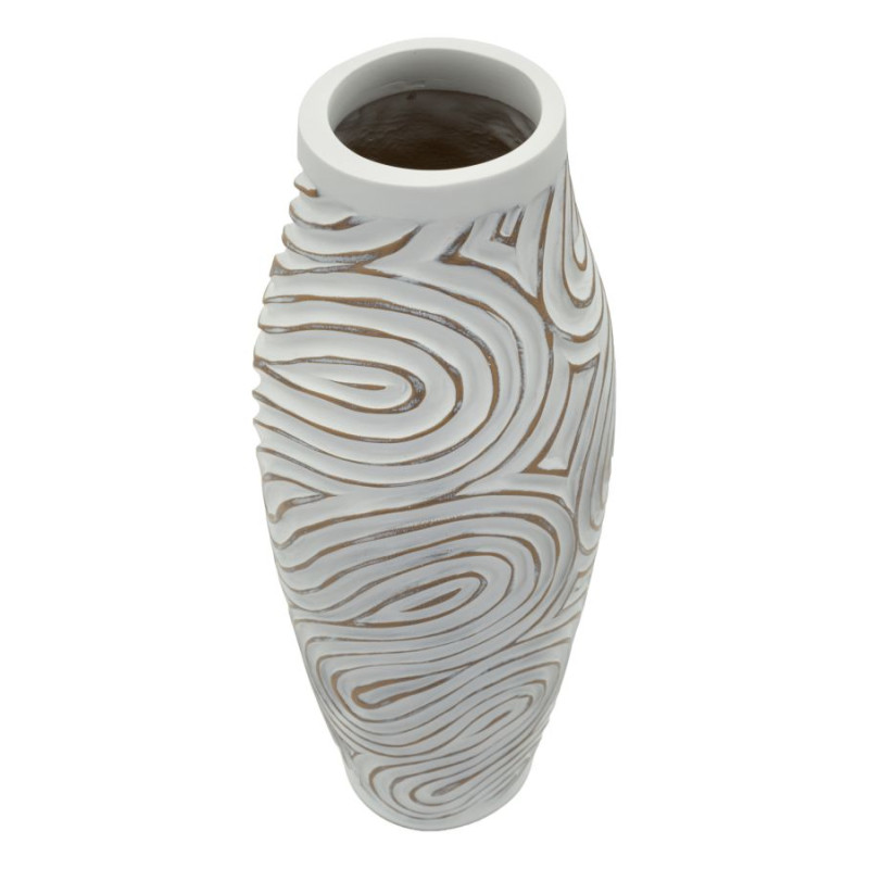Vase en résine Oblix – vase design contemporain – Ø 18,5 x 50 cm (ouverture Ø 9 cm)