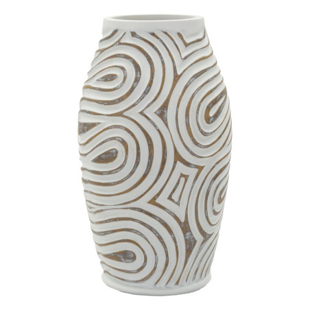 Vase en résine Oblix – vase moderne – Ø 19,5 x 35 cm (ouverture Ø 10,5 cm)