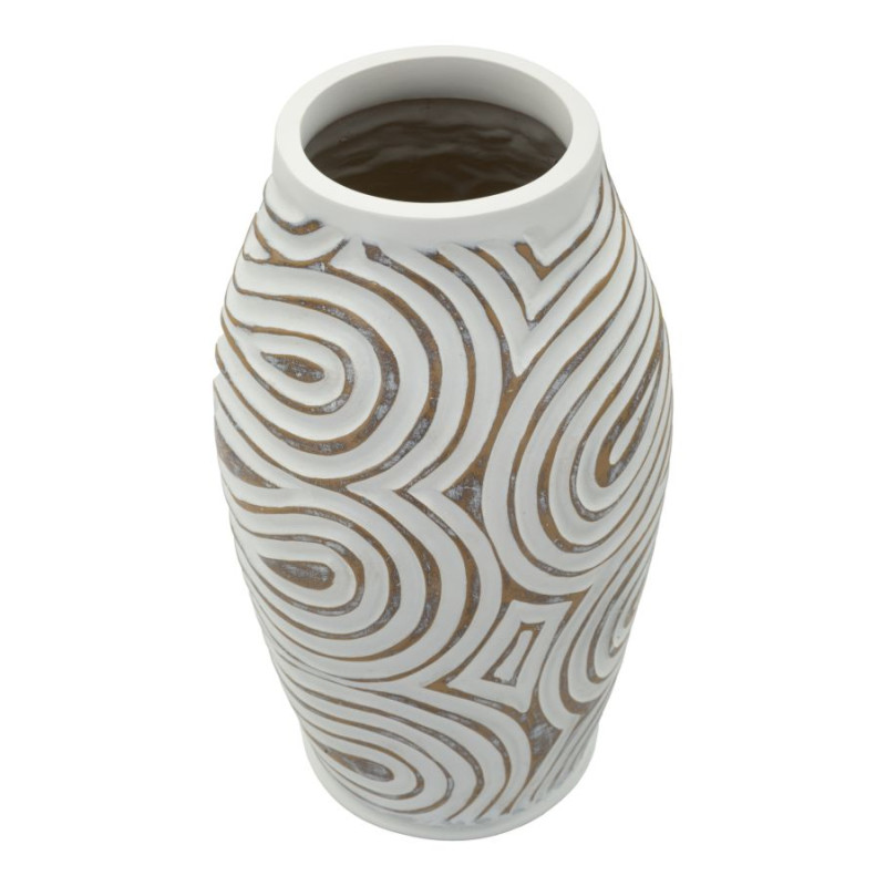 Vase en résine Oblix – vase moderne – Ø 19,5 x 35 cm (ouverture Ø 10,5 cm)