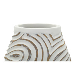 Vase en résine Oblix – vase moderne – Ø 19,5 x 35 cm (ouverture Ø 10,5 cm)