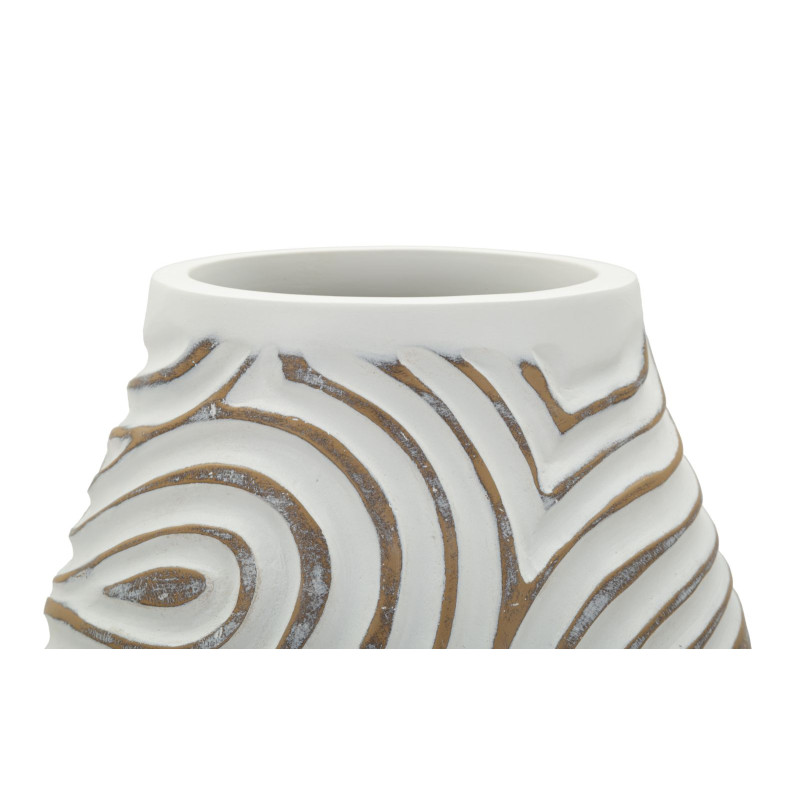 Vase en résine Oblix – vase moderne – Ø 19,5 x 35 cm (ouverture Ø 10,5 cm)