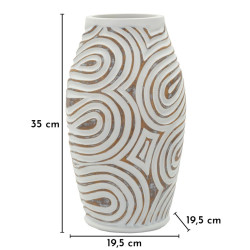 Vase en résine Oblix – vase moderne – Ø 19,5 x 35 cm (ouverture Ø 10,5 cm)