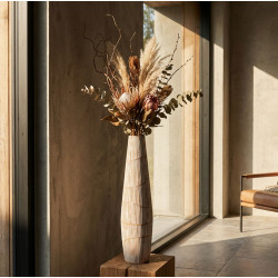 Vase en résine Hanoï – vase design moderne – Ø 17 x 68,5 cm (ouverture Ø 6 cm)