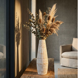 Vase en résine Hanoï – vase contemporain – Ø 17 x 47 cm (ouverture Ø 6 cm)