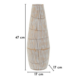 Vase en résine Hanoï – vase contemporain – Ø 17 x 47 cm (ouverture Ø 6 cm)