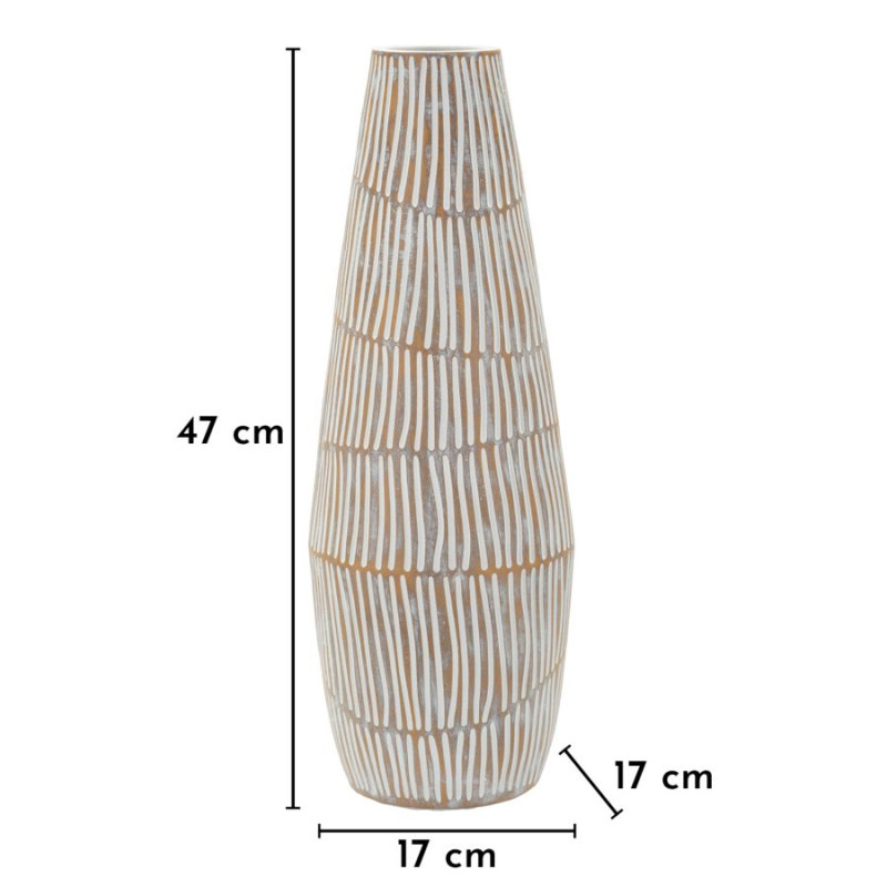 Vase en résine Hanoï – vase contemporain – Ø 17 x 47 cm (ouverture Ø 6 cm)
