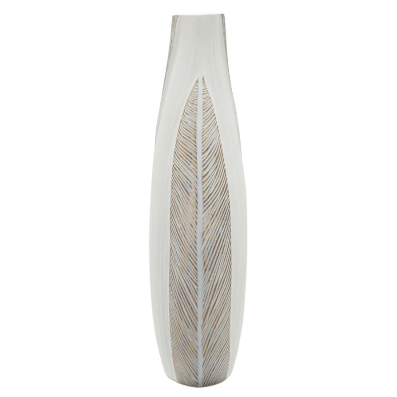 Vase en résine Ho Chi Minh – vase design moderne – 29,5 x 13,5 x 50 cm (ouverture 8 x 5 cm)