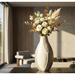 Vase en résine Ho Chi Minh – vase design moderne – 29,5 x 13,5 x 50 cm (ouverture 8 x 5 cm)