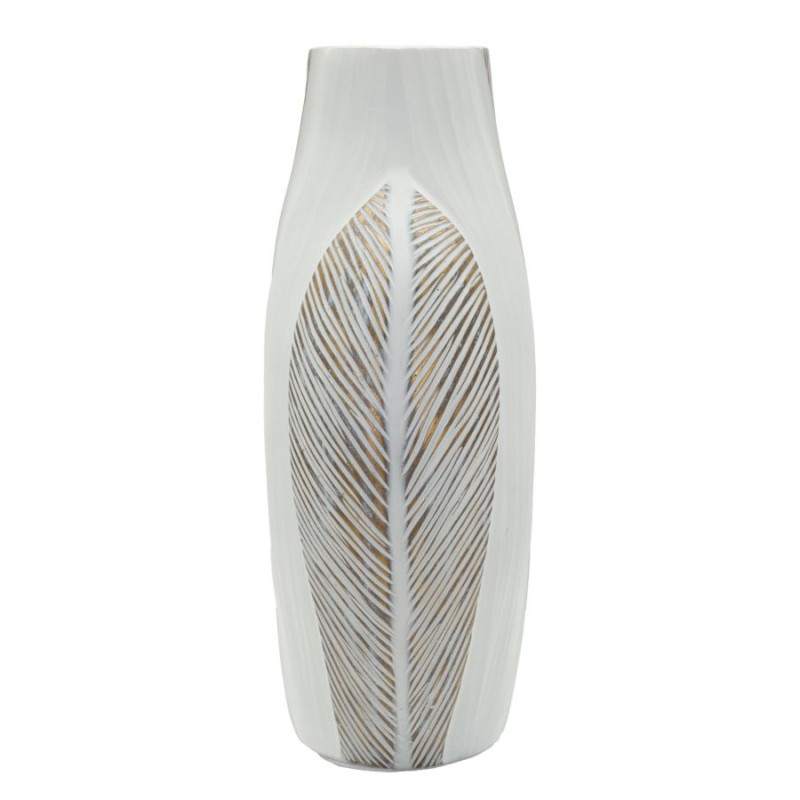 Vase en résine Ho Chi Minh – vase design moderne – 27 x 11,5 x 31 cm (ouverture 12 x 6 cm)