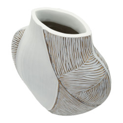 Vase en résine Ho Chi Minh – vase design moderne – 27 x 11,5 x 31 cm (ouverture 12 x 6 cm)