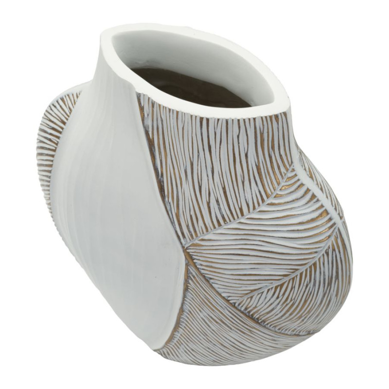 Vase en résine Ho Chi Minh – vase design moderne – 27 x 11,5 x 31 cm (ouverture 12 x 6 cm)