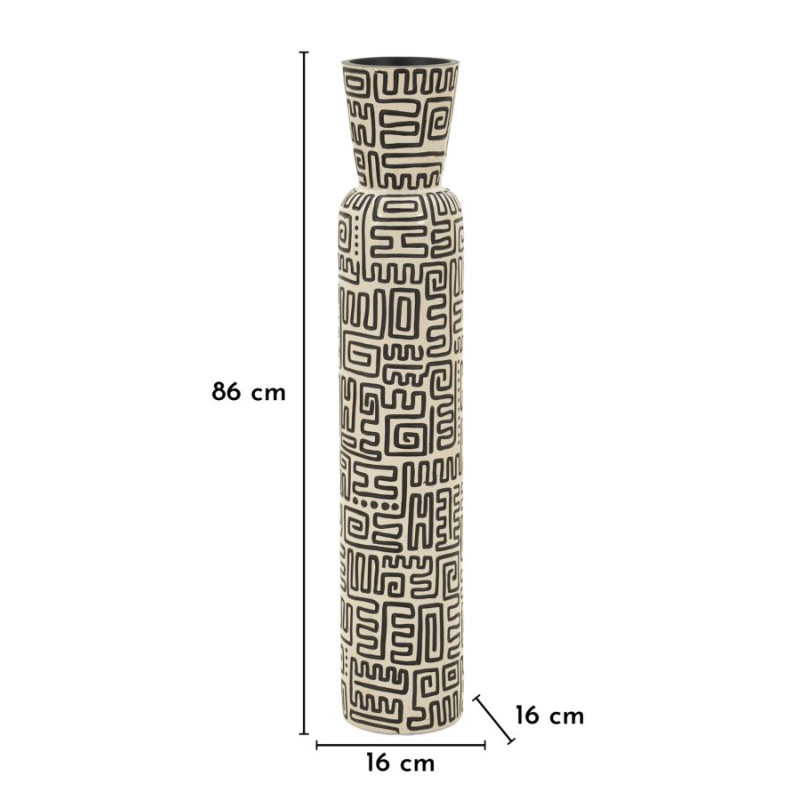 Vase en résine Nairobi – vase design contemporain – Ø 16 x 86 cm (ouverture Ø 12,5 cm)