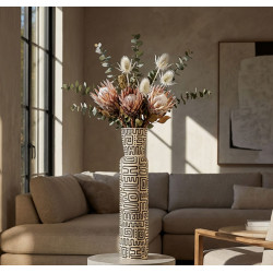 Vase en résine Nairobi – vase moderne – Ø 15,5 x 65 cm (ouverture Ø 11,5 cm)