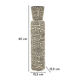 Vase en résine Nairobi – vase moderne – Ø 15,5 x 65 cm (ouverture Ø 11,5 cm)