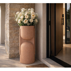 Porte-vase extérieur Nui – cache-pot design moderne – 38 x 36 x 91 cm (ouverture Ø 29 cm)