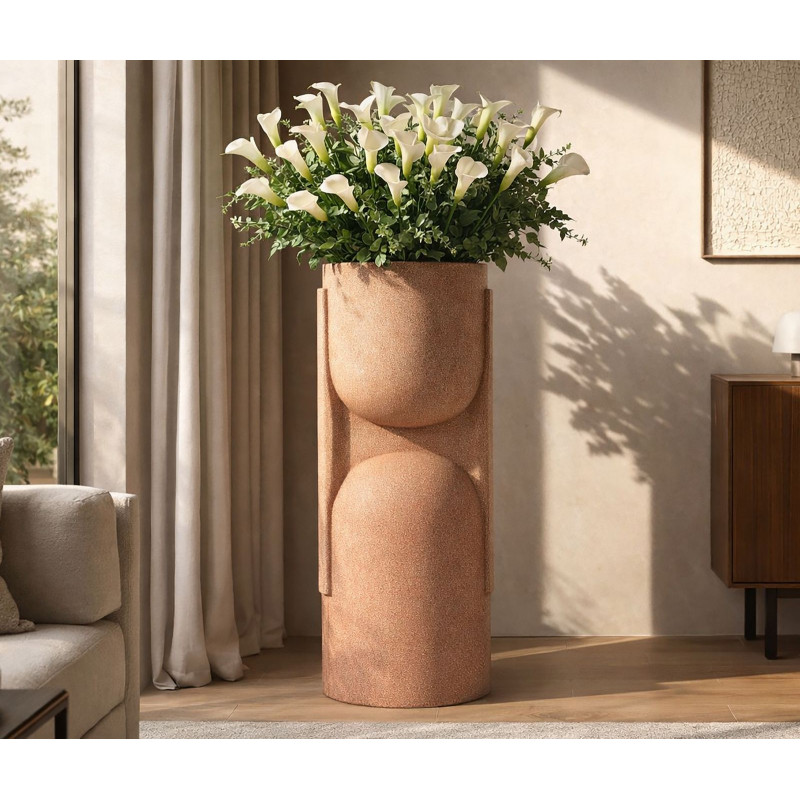 Porte-vase extérieur Nui – cache-pot design moderne – 38 x 36 x 91 cm (ouverture Ø 29 cm)