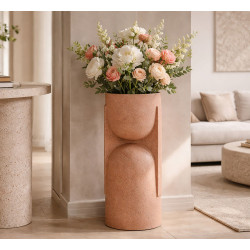 Porte-vase extérieur Nui – cache-pot contemporain – 36 x 34 x 70,5 cm (ouverture Ø 27 cm)