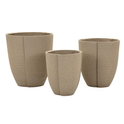 Ensemble de 3 cache-pots Pérou – pots extérieurs design – Ø 43 x 47 cm, Ø 36 x 41,5 cm, Ø 30,5 x 34,5 cm