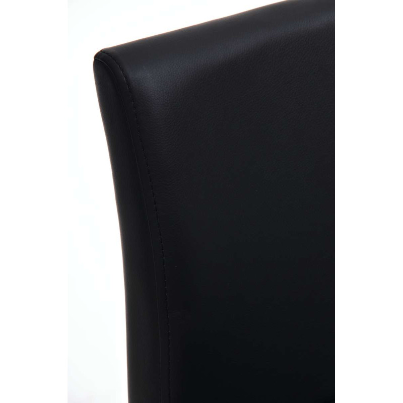 Tabouret de bar Panama E en cuir artificiel noir