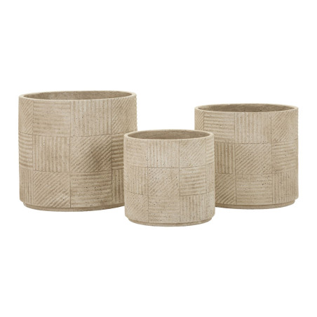 Ensemble de 3 cache-pots Venezuela – pots extérieurs modernes – Ø 43 x 39 cm, Ø 36,5 x 34 cm, Ø 29,5 x 28 cm