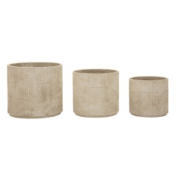 Ensemble de 3 cache-pots Venezuela – pots extérieurs modernes – Ø 43 x 39 cm, Ø 36,5 x 34 cm, Ø 29,5 x 28 cm