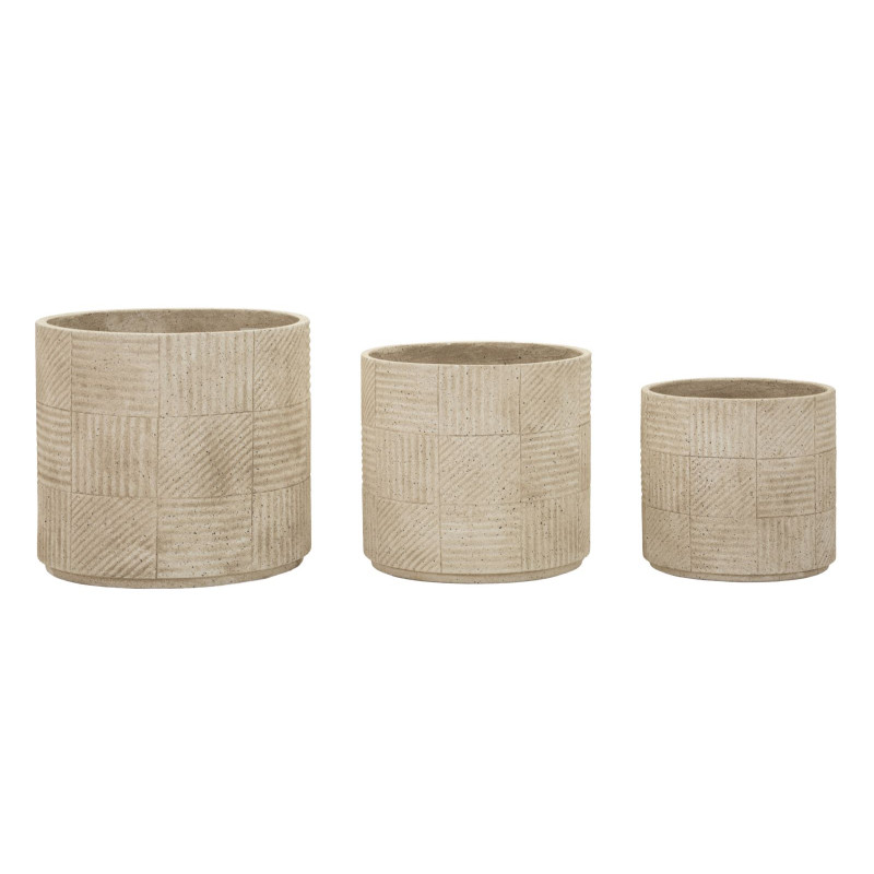 Ensemble de 3 cache-pots Venezuela – pots extérieurs modernes – Ø 43 x 39 cm, Ø 36,5 x 34 cm, Ø 29,5 x 28 cm