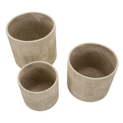 Ensemble de 3 cache-pots Venezuela – pots extérieurs modernes – Ø 43 x 39 cm, Ø 36,5 x 34 cm, Ø 29,5 x 28 cm
