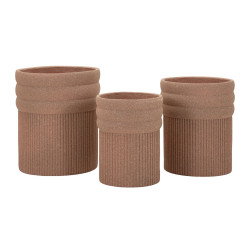 Ensemble de 3 cache-pots Colombie – pots extérieurs design – Ø 41,5 x 50 cm, Ø 36 x 45 cm, Ø 30,5 x 39,5 cm
