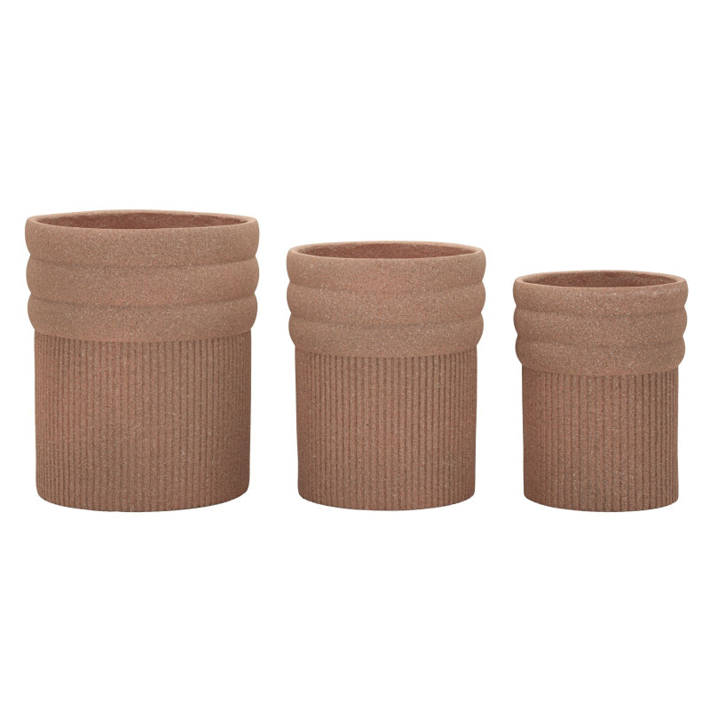 Ensemble de 3 cache-pots Colombie – pots extérieurs design – Ø 41,5 x 50 cm, Ø 36 x 45 cm, Ø 30,5 x 39,5 cm