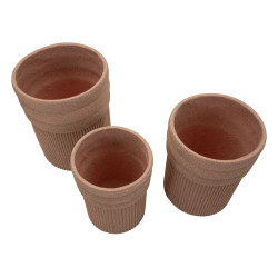 Ensemble de 3 cache-pots Colombie – pots extérieurs design – Ø 41,5 x 50 cm, Ø 36 x 45 cm, Ø 30,5 x 39,5 cm