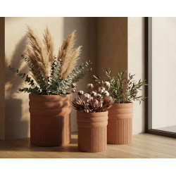 Ensemble de 3 cache-pots Colombie – pots extérieurs design – Ø 41,5 x 50 cm, Ø 36 x 45 cm, Ø 30,5 x 39,5 cm