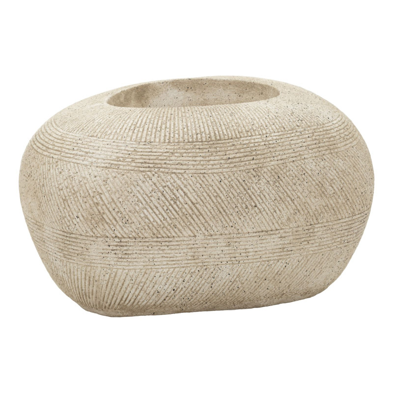 Porte-vase en pierre – cache-pot design – 78,5 x 56 x 33,5 cm (ouverture Ø 28 cm)