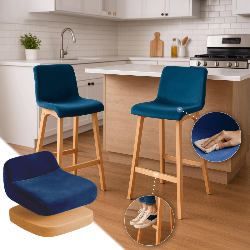 Tabouret de bar Hover Velvet Natura