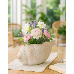 Vase en coquillage et sable B – vase design contemporain – 35 x 23 x 18 cm (ouverture 17 x 14 cm)