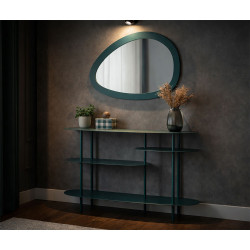 Miroir mural Saturno bleu – miroir design moderne – 71 x 1,5 x 48 cm