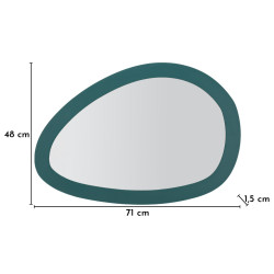 Miroir mural Saturno bleu – miroir design moderne – 71 x 1,5 x 48 cm