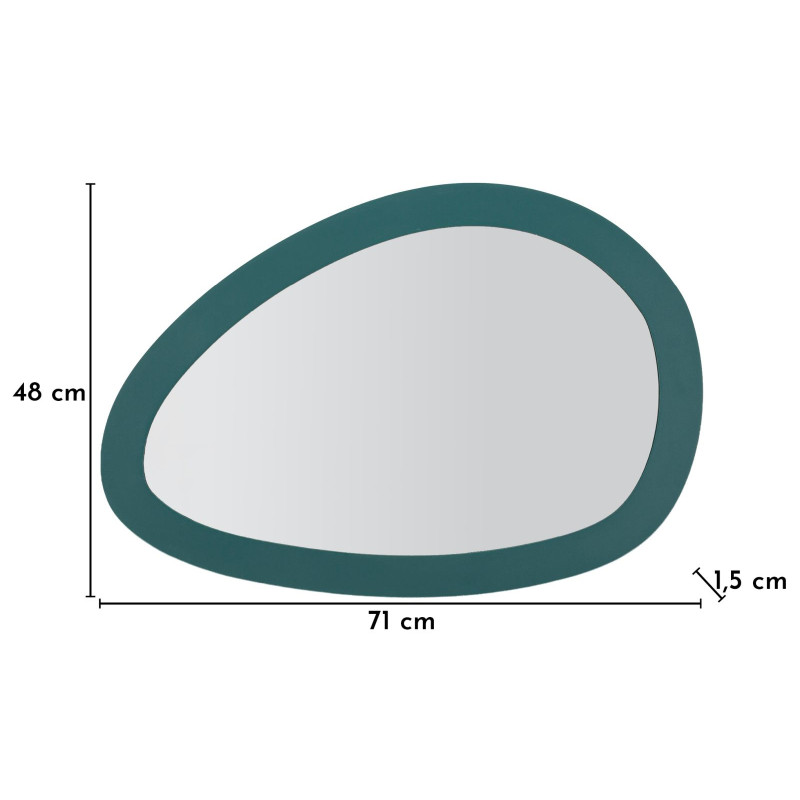 Miroir mural Saturno bleu – miroir design moderne – 71 x 1,5 x 48 cm