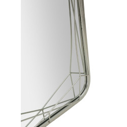 Miroir sur pied argenté – miroir glamour – 46 x 2 x 54 x 153 cm (miroir 43 x 150 cm)