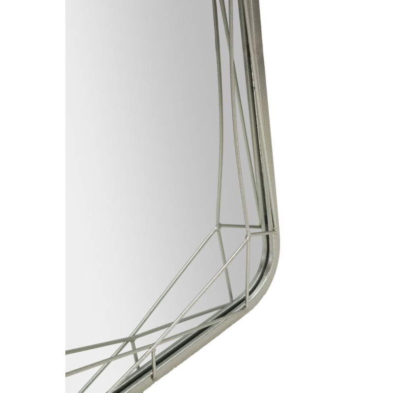 Miroir sur pied argenté – miroir glamour – 46 x 2 x 54 x 153 cm (miroir 43 x 150 cm)