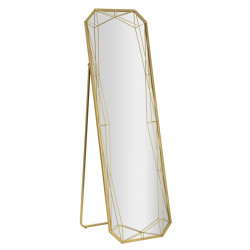 Miroir sur pied doré – miroir glamour design – 46 x 2 x 57 x 153 cm (miroir 43 x 150 cm)