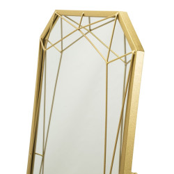Miroir sur pied doré – miroir glamour design – 46 x 2 x 57 x 153 cm (miroir 43 x 150 cm)